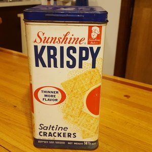 Vintage Sunshine Krispy Crackers Tin 9"